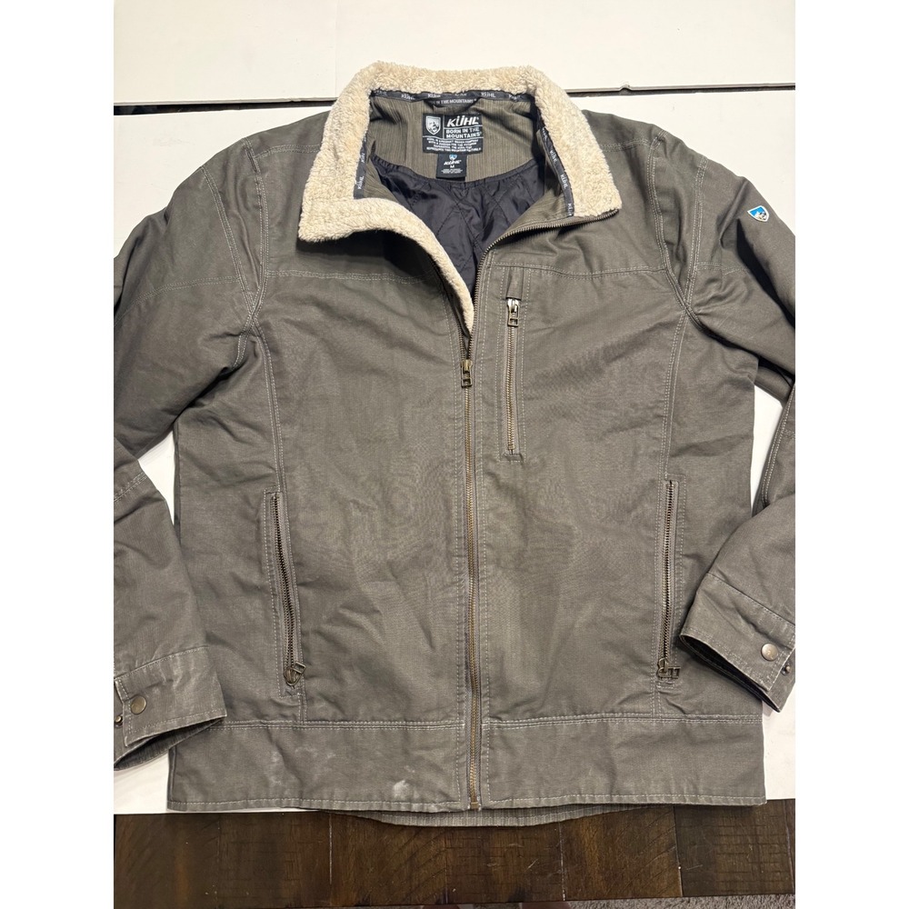 Kuhl Interceptr Jacket Mens Medium Olive Green Sherpa Collar Full Zip 1053